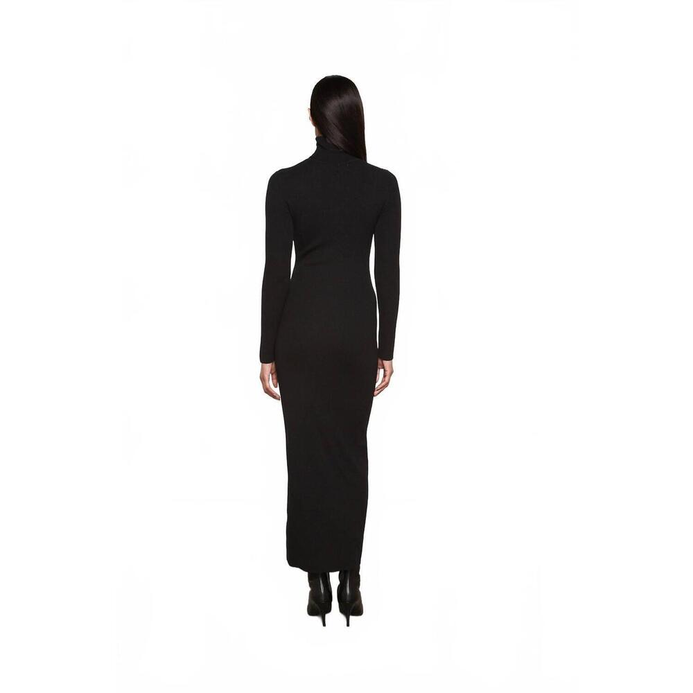 NEW ENZA COSTA silk sweater rib ankle turtleneck dress in black - Picture 3 of 3